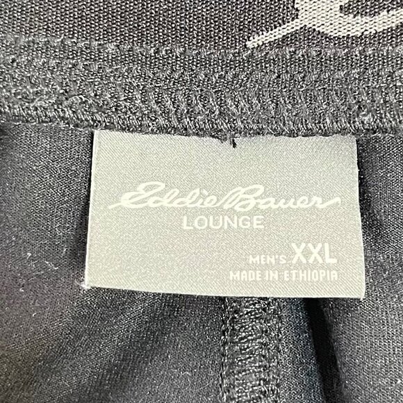 Eddie Bauer Mens Lounge Shorts Black Zipper Pocket Size XXL - Picture 7 of 9